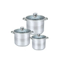 Stainless Steel 6 Pcs Set -  Glass LID Induction cookware Stainless Steel 6 Pcs Set -  Glass LID Induction Stainless Steel 6 Pcs Set -  Glass LID Induction Zilan