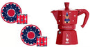Bialetti Moka Express 3 Cups + 2 Cups and Saucers | 0005317  Bialetti Moka Express 3 Cups + 2 Cups and Saucers | 0005317 Bialetti Moka Express 3 Cups + 2 Cups and Saucers | 0005317 The German Outlet