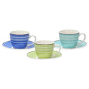 The German Outlet, Tognana, Iris Bahamas Set of 6 Coffee Cups with Saucer