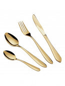 24 Pcs Cutlery Set Mirror, Yellow Gold
