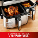 Easy Fry 8.3L Dual Air Fryer & Grill - Stainless Steel Air Fryer Easy Fry 8.3L Dual Air Fryer & Grill - Stainless Steel Easy Fry 8.3L Dual Air Fryer & Grill - Stainless Steel Tefal